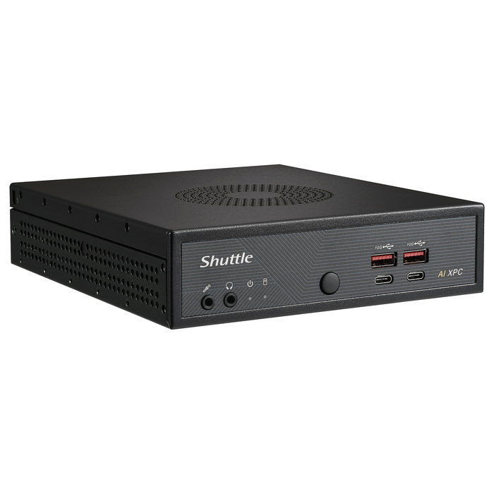 Shuttle Computer Barebone Slim PC DN11H5, Intel Core Ultra 5 125H, 14 núcleos hasta 4.5 GHz, DDR5, Mini PC Negro de 1.35L, PCIe NVMe, HDMI 2.1, DisplayPort 1.4, Windows 11/Linux