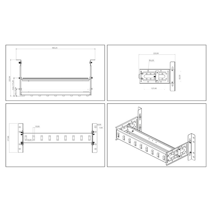 Digitus Soporte de carril DIN 4U 19 pulgadas Plata Digitus Soporte de carril DIN 4U 19 pulgadas Plata