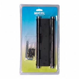 Micel Bisagra de doble acción modelo BS10 NE M57002, aluminio negro 133 x 180 mm, incluye tornillos y llave Allen
