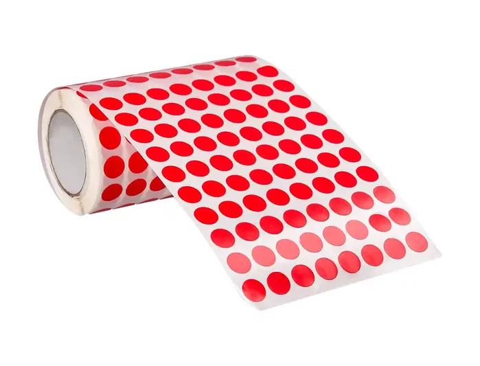Liderpapel Gomets autoadhesivos círculos 10,5 mm rojo rollo de 6000 unidades