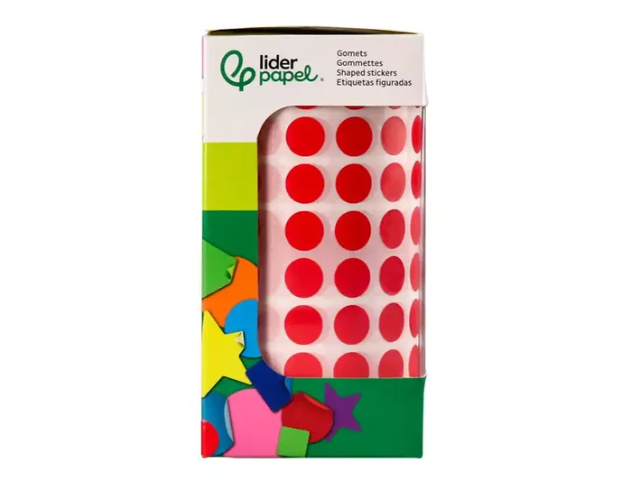 Liderpapel Gomets autoadhesivos círculos 10,5 mm rojo rollo de 6000 unidades