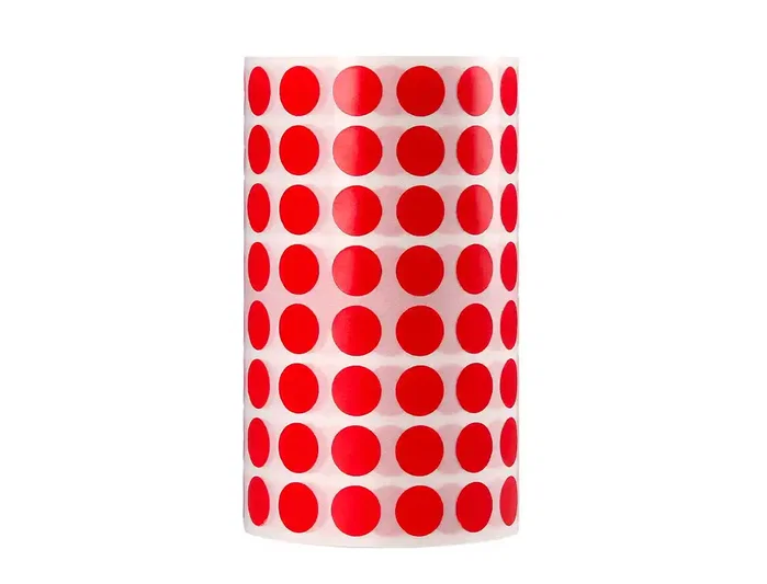 Liderpapel Gomets autoadhesivos círculos 10,5 mm rojo rollo de 6000 unidades
