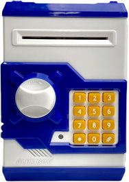 ROYMART Caja Fuerte Electrónica Fútbol Blanca y Azul