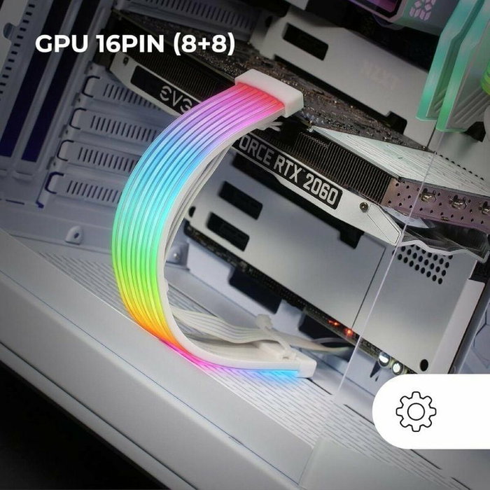 Mars Gaming MCA-16X Funda ARGB para Cables PCIe 16 Pines (8+8) Blanco Mars Gaming MCA-16X Funda ARGB para Cables PCIe 16 Pines (8+8) Blanco