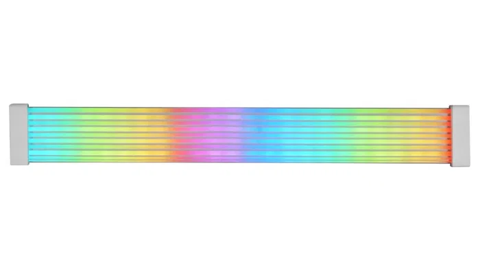 Mars Gaming Tira de Iluminación RGB ARGB MCA-16X / MCA-24X para Cable de Alimentación GPU o Placa Base - 16(8+8) PIN o 24 PIN, Silicona Flexible, Efectos Sincronizables