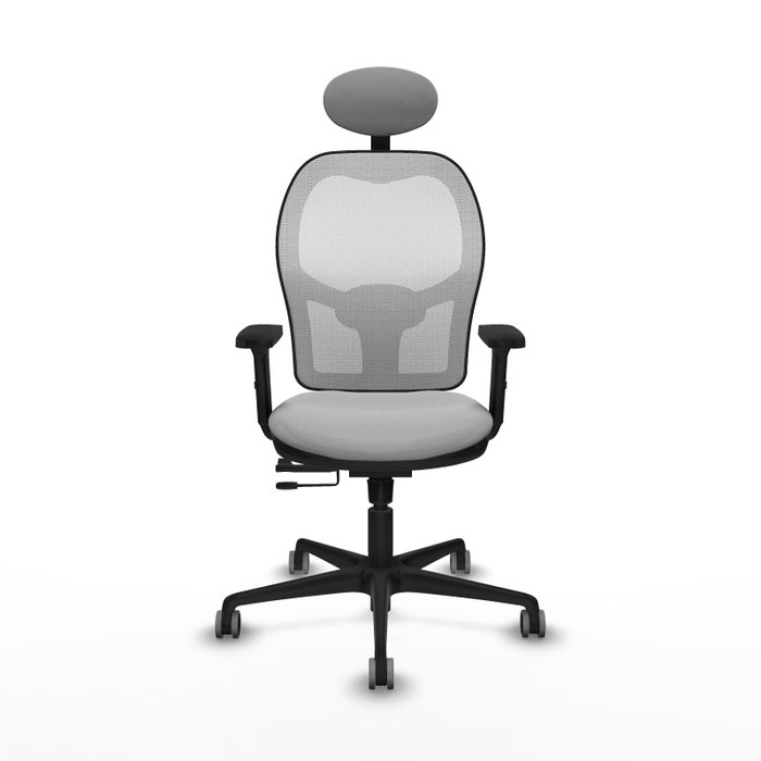 PIQUERAS Y CRESPO Silla de oficina Jorquera con mecanismo Sincro/Traslack, Gris claro y Blanco