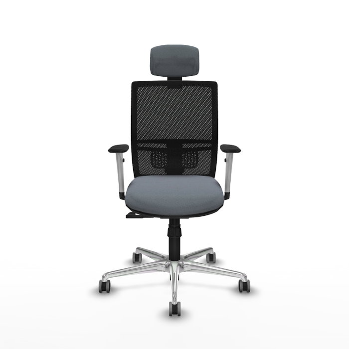 PIQUERAS Y CRESPO Silla de oficina Yunquera con mecanismo Sincro, Gris y Negro