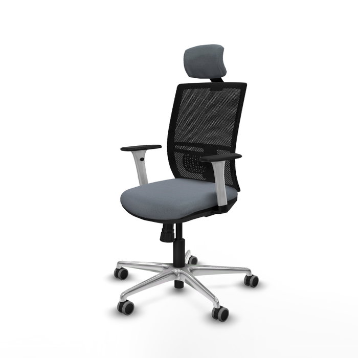 PIQUERAS Y CRESPO Silla de oficina Yunquera con mecanismo Sincro, Gris y Negro