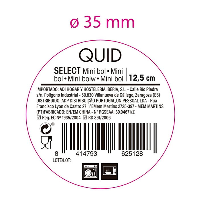 Quid Mini Bol Porcelana Select 12,5 cm Blanco