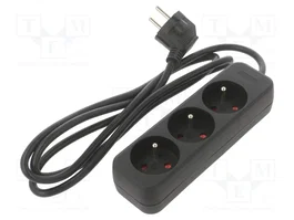 LANBERG Prolongador de alimentación H05VV-F 3G1mm2 1,5m negro