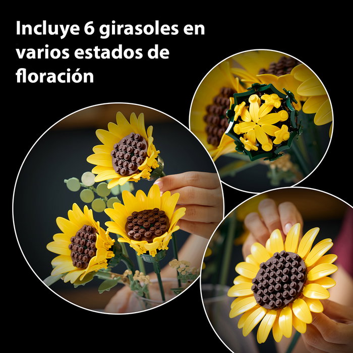 LEGO 11502 Botanicals Set de Construcción para Adultos - Ramo de Girasoles, Flores Artificiales de Decoración con Eucalipto