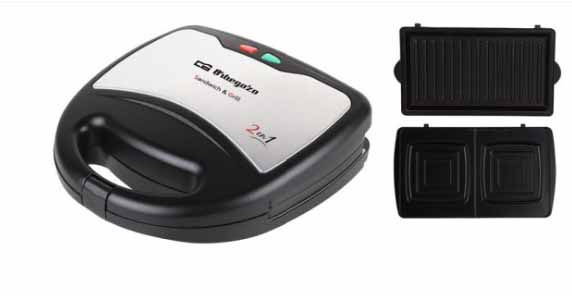 ORBEGOZO Sandwichera & Grill 2 en 1 SW7250 750W