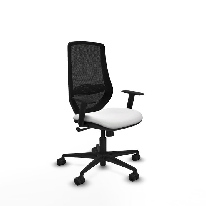 PIQUERAS Y CRESPO Silla de oficina Mardos, Mecanismo Sincro, Tela Blanca y Malla Negra PIQUERAS Y CRESPO Silla de oficina Mardos, Mecanismo Sincro, Tela Blanca y Malla Negra
