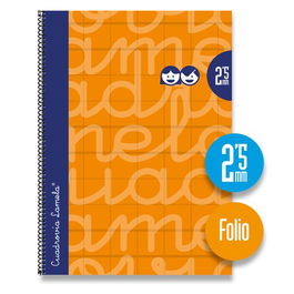 Lamela Bloc Tapa Forrada Fº 80H Cuadrovia 2,5 Mm Naranja (Set de 5)