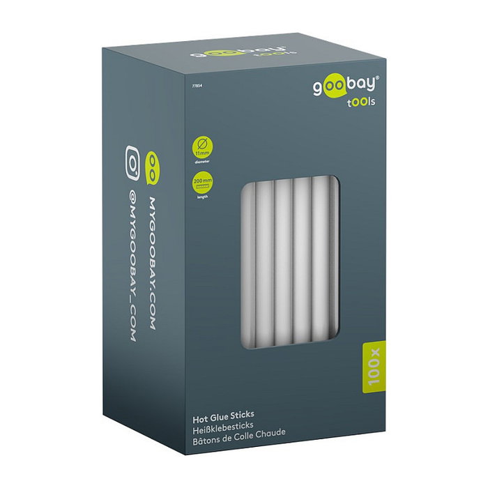 Goobay Barras de Pegamento Termofusible Transparentes, 100 Unidades