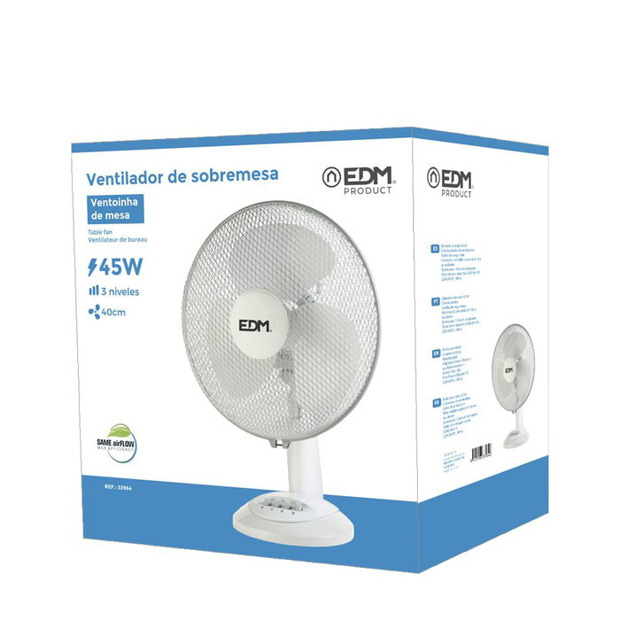 Edm Ventilador de sobremesa blanco 45W Edm Ventilador de sobremesa blanco 45W