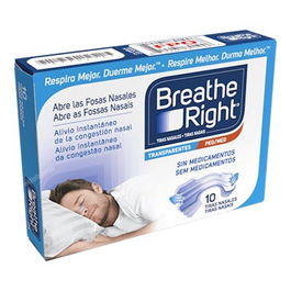 Breathe Right Tiras Nasales Transparentes 10 Unidades Talla Pequeña