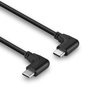 Lindy 32009 Cable USB 2.0 con conectores USB C angulares de 1 m, Negro