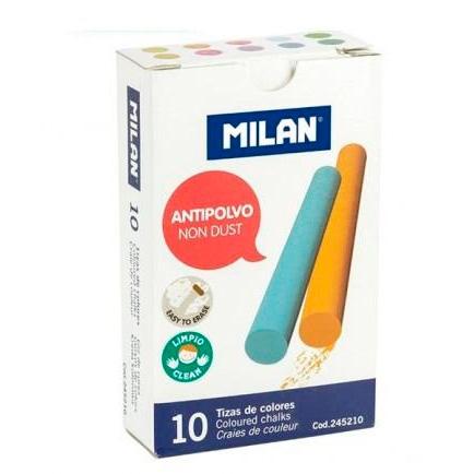 Milan Tizas Anti-Polvo Redondas Colores Surtidos Milan Tizas Anti-Polvo Redondas Colores Surtidos