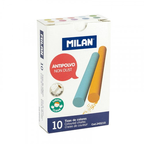 Milan Tizas Anti-Polvo Redondas Colores Surtidos Milan Tizas Anti-Polvo Redondas Colores Surtidos