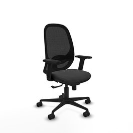 PIQUERAS Y CRESPO Silla de oficina Cilanco con mecanismo Sincro, Gris oscuro y Negro