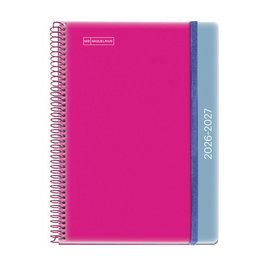 Agenda Escolar (2026-27) Miquelrius College Espiral Tapa Pp Con Goma Plus 4º 150X213 S/V C/Goma Duo Pink-Blue