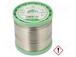 BROQUETAS Estaño Libre de Plomo Sn96,5Ag3Cu0,5 0,8mm 1000g