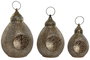 DKD Home Decor Set de 3 Portavelas Metálicos Dorados