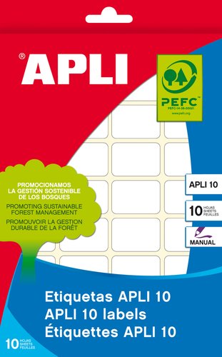 Apli Etiquetas Adhesivas Blancas 12x30 mm para Escritura Manual