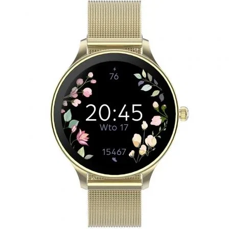 Forever Smartwatch Velora SB-306 Oro Mujer Notificaciones Frecuencia Cardíaca Pantalla AMOLED