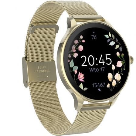 Forever Smartwatch Velora SB-306 Oro Mujer Notificaciones Frecuencia Cardíaca Pantalla AMOLED