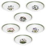 Portmeirion Bol Botanic Garden, Diámetro 18 cm, Juego de 6 Unidades con Decorados Distintos