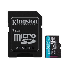 Kingston Canvas Go! Plus Tarjeta Memoria Micro Secure Digital Sd 512 GB UHS-I U3 V30 A2 Velocidad Lectura 200 MB/s Escritura 160 MB/s
