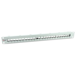 EQUIP Patch Panel 24 Puertos Cat6A FTP 19" 1U Rack Keystone Montaje en Rack Gris Metal RoHS Ref 769326