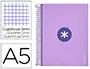Antartik Cuaderno espiral A5, 120 hojas, 90 gr, cuadro 5mm, tapa forrada, color lavanda
