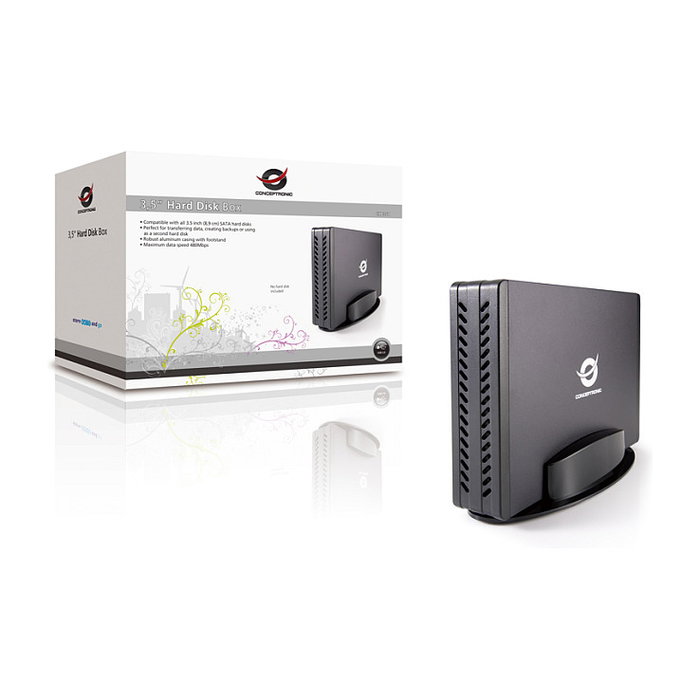 Conceptronic CHD3SU Caja de disco duro 3,5 pulg. SATA USB-A 2.0 Negro