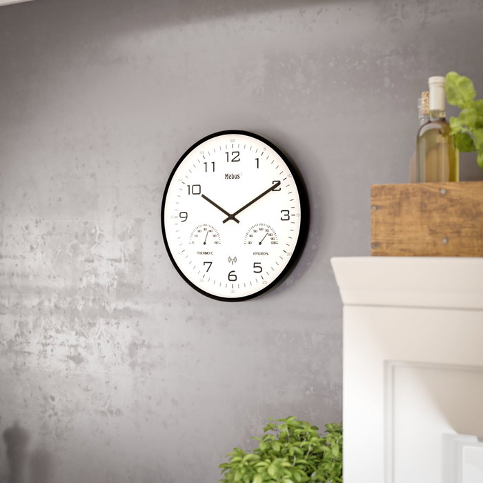 Mebus Reloj de Pared con Termómetro e Higrómetro