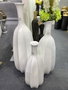 DKD Home Decor Jarrón de Fibra de Vidrio Blanco 30x30x80 cm