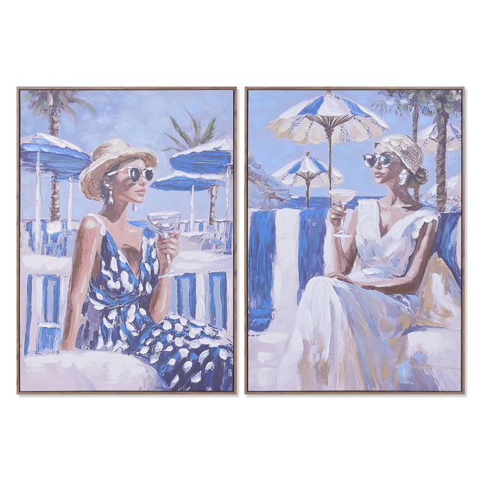 DKD Home Decor Cuadro Lienzo Chica Verano Pack de 2