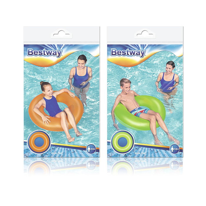 Bestway Flotador Hinchable Liso Neón Color Surtido 91 cm
