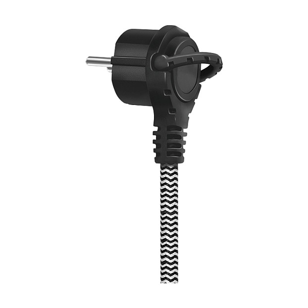 LogiLink Cable de extensión de alimentación CEE 7/7 a CEE 7/3, textil, 3 m, negro/gris