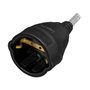 LogiLink Cable de extensión de alimentación CEE 7/7 a CEE 7/3, textil, 3 m, negro/gris