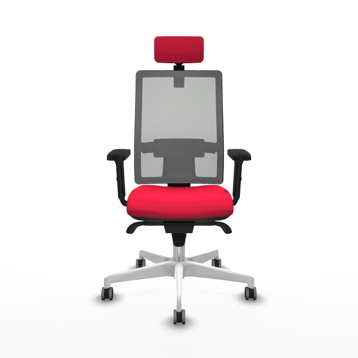 PIQUERAS Y CRESPO Silla de oficina Horna con mecanismo Sincro, Rojo y Gris PIQUERAS Y CRESPO Silla de oficina Horna con mecanismo Sincro, Rojo y Gris