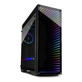 Inter-Tech X-908 Infini2 Torre PC Negro ATX ITX micro ATX Mini-ITX con Ventana Lateral Iluminacion RGB