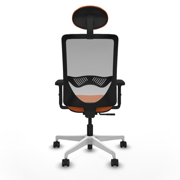 PIQUERAS Y CRESPO Silla de oficina Zulema con Mecanismo Sincro, Tela Naranja y Malla Gris