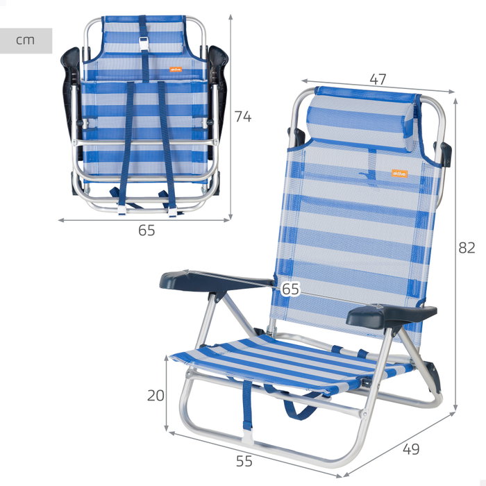 AKTIVE Silla de Playa Plegable AKTIVE Silla de Playa Plegable