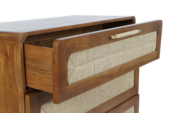 DKD Home Decor Comoda Basant Ratan Marron Oscuro Natural Acacia y Ratan 90 x 45 x 90 cm DKD Home Decor Comoda Basant Ratan Marron Oscuro Natural Acacia y Ratan 90 x 45 x 90 cm