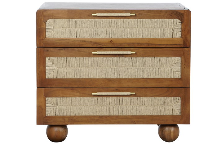 DKD Home Decor Comoda Basant Ratan Marron Oscuro Natural Acacia y Ratan 90 x 45 x 90 cm DKD Home Decor Comoda Basant Ratan Marron Oscuro Natural Acacia y Ratan 90 x 45 x 90 cm