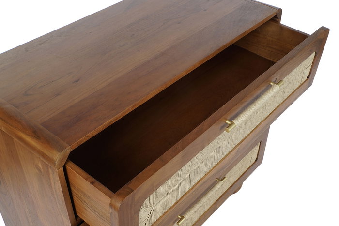 DKD Home Decor Comoda Basant Ratan Marron Oscuro Natural Acacia y Ratan 90 x 45 x 90 cm DKD Home Decor Comoda Basant Ratan Marron Oscuro Natural Acacia y Ratan 90 x 45 x 90 cm