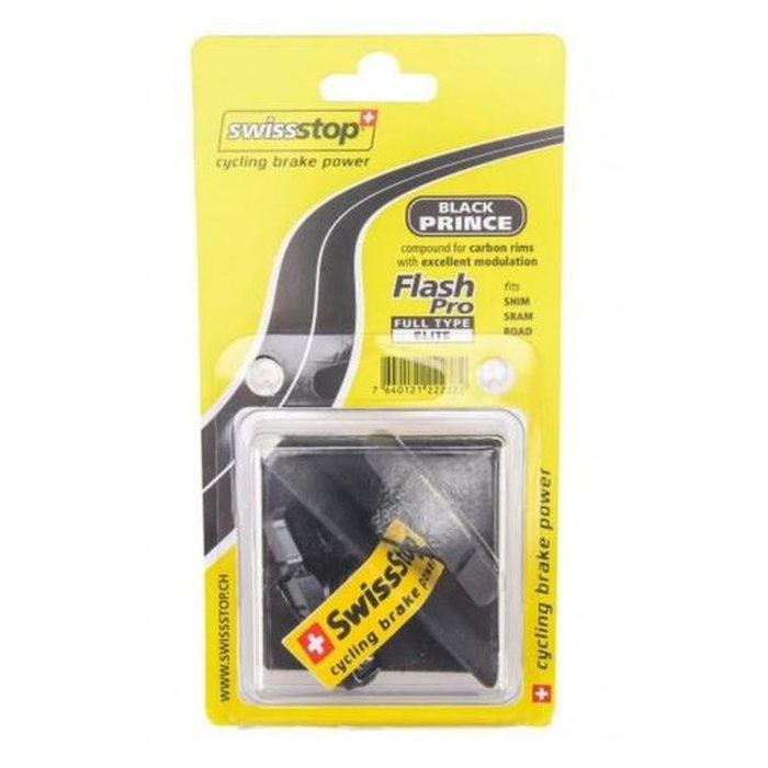 Swissstop Par de zapatas con portazapatas Full Flash Pro Black Prince para frenos Sram y Shimano compatibles con llantas de carbono
